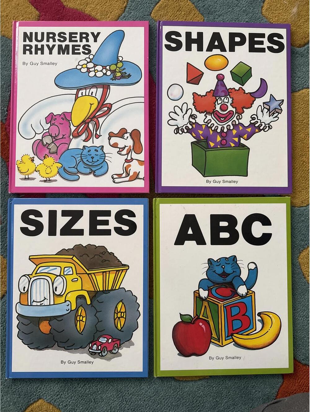 Vintage Guy Smalley Nursery Rhymes, Shapes, Sizes & ABC Kids Books Set